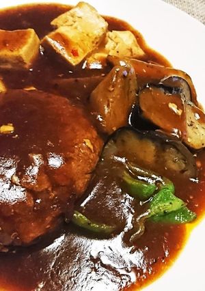 フライパン一つで簡単麻婆ハンバーグ-レシピのメイン写真