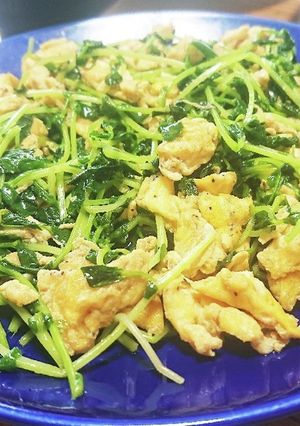 豆苗と玉子のピリ辛★塩にんにく炒め-レシピのメイン写真
