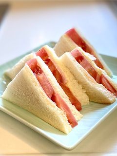 厚切りトマトとハムのサンドイッチ-レシピのメイン写真