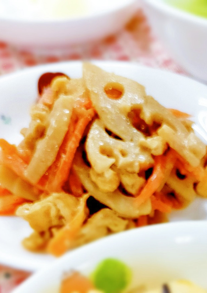 れんこんと油揚げのごま和え　簡単給食♪-レシピのメイン写真