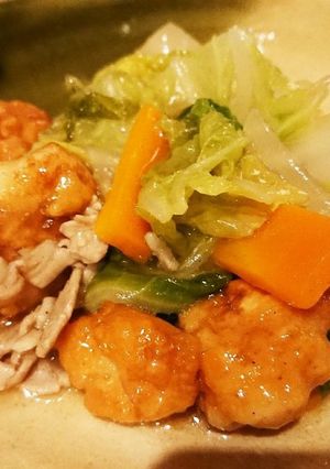 おこげ風？かき餅in八宝菜風あんかけ-レシピのメイン写真