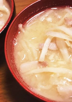 こく甘！切り干し大根と豚バラのお味噌汁-レシピのメイン写真
