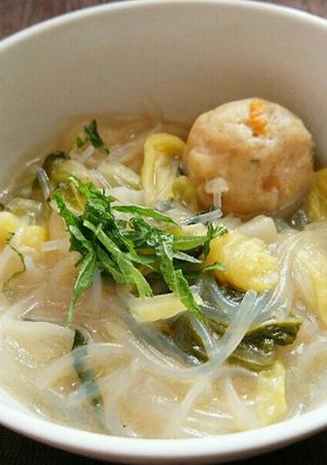 白菜とつくねと春雨の中華煮-レシピのメイン写真