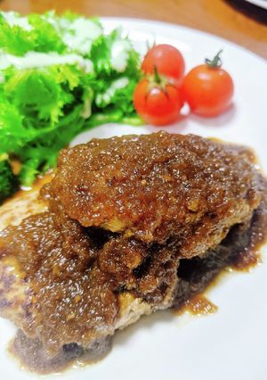 半分豆腐？！肉々しい節約豆腐ハンバーグ♡-レシピのメイン写真