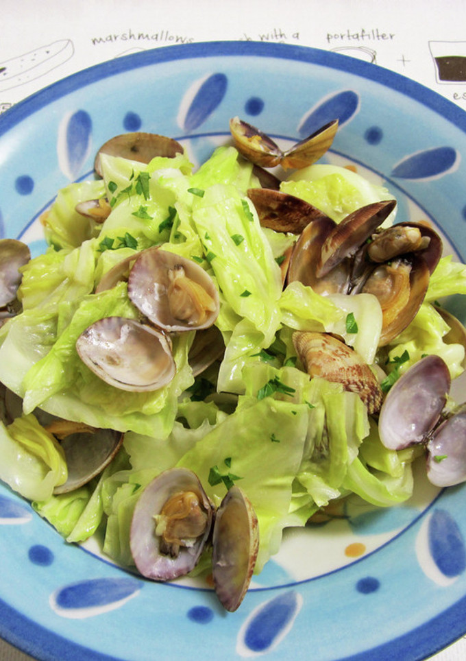 キャベツとあさりの酒蒸し-レシピのメイン写真