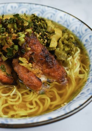 焦がしネギ香る鶏高菜塩ラーメン-レシピのメイン写真