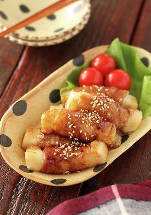 甘辛肉巻き餅-レシピのメイン写真