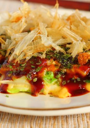 白菜とネギの米粉お好み焼き・手作りソース-レシピのメイン写真