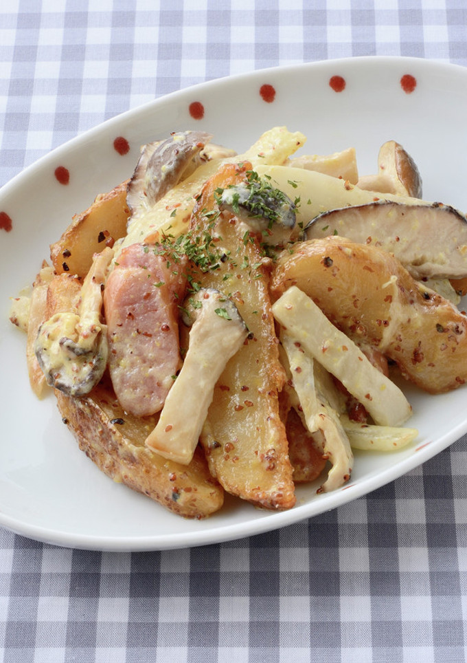きのことポテトの粒マスタードいため-レシピのメイン写真