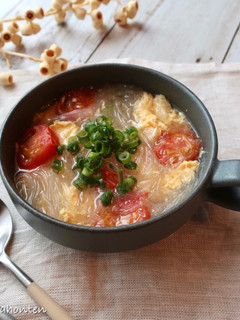 トマトと春雨の味噌スープ-レシピのメイン写真