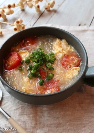 トマトと春雨の味噌スープ-レシピのメイン写真