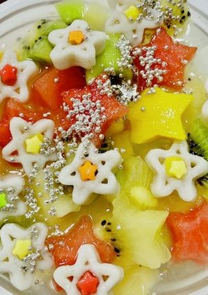 夏にお勧め☆星パスタのフルーツポンチ-レシピのメイン写真