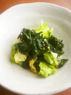 簡単♪キャベツ・ほうれん草のごま和え♪-レシピのメイン写真