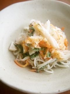 そうめんマヨサラダ♪竹輪と大葉とあわせて-レシピのメイン写真