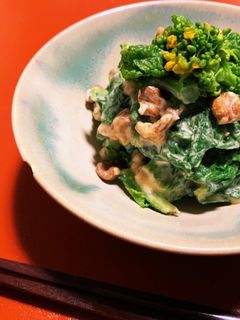 春よ来い♬菜の花の胡桃味噌和え-レシピのメイン写真