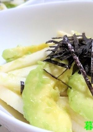 簡単健康食アボカドと長いものわさび酢醤油-レシピのメイン写真