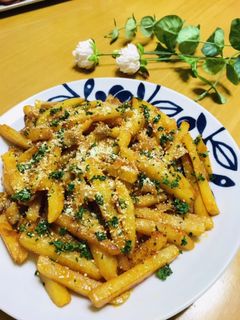 じゃがと豚肉のケチャップ醤油炒め-レシピのメイン写真