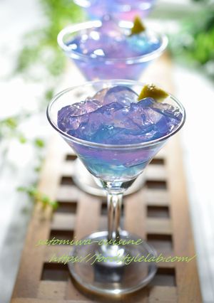 バタフライピーの青いカクテルゼリー☆-レシピのメイン写真