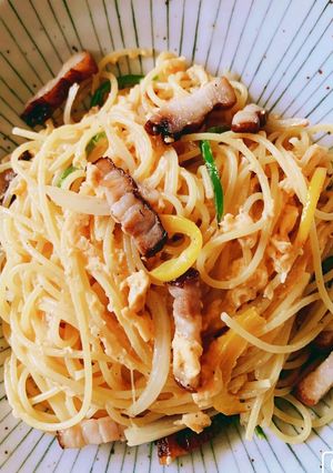 カルボナーラ(自家製ベーコン)-レシピのメイン写真