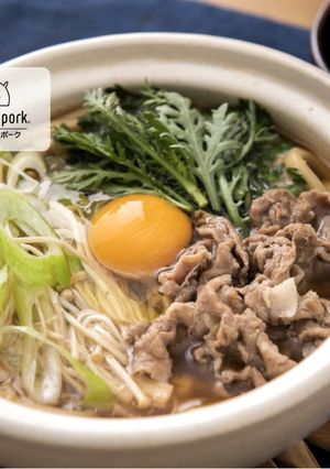 簡単ごちそう!豚すき焼き煮込みうどん-レシピのメイン写真