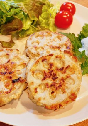 おろしポン酢で！蓮根つくねバーグ-レシピのメイン写真