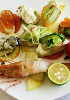 魚介と野菜のお洒落プレート-レシピのメイン写真