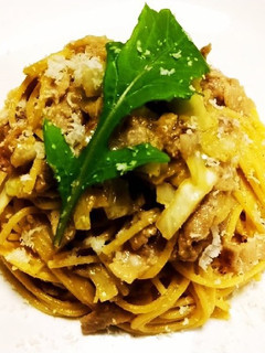 豚味噌のパスタ♡有機ルッコラ添え-レシピのメイン写真