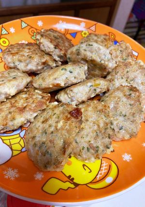 超簡単！大葉と鶏ひき肉のふわふわ焼き-レシピのメイン写真