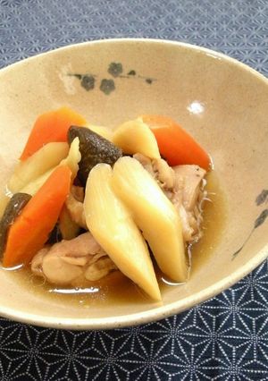 鶏とマコモダケの煮もの-レシピのメイン写真