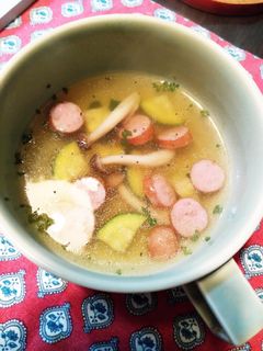 ズッキーニとウインナーのコンソメスープ-レシピのメイン写真