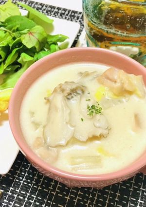 鶏肉と舞茸と白菜のクリーム煮・スープ-レシピのメイン写真