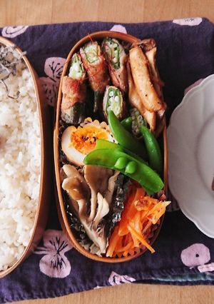 お弁当★オクラ豚バラ巻き&エリンギ炒め-レシピのメイン写真