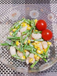 アスパラとコーンと海老のマヨサラダ-レシピのメイン写真