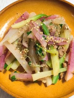 簡単ヘルシー☆いろどり大根のツナ缶炒め-レシピのメイン写真