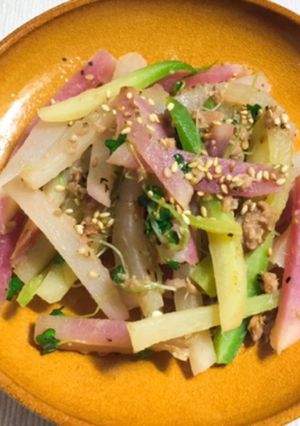 簡単ヘルシー☆いろどり大根のツナ缶炒め-レシピのメイン写真