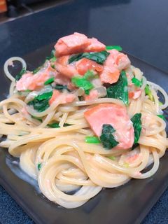 鮭クリームパスタ ~牛乳~-レシピのメイン写真