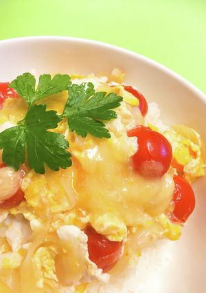 新発見！おしゃれイタリアン☆トマトとじ丼-レシピのメイン写真