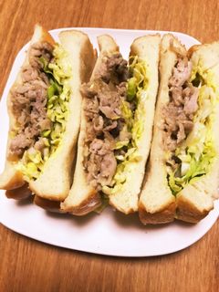 豚ロースにんにく焼きサンド-レシピのメイン写真