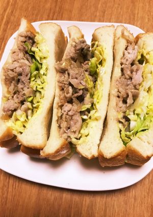 豚ロースにんにく焼きサンド-レシピのメイン写真