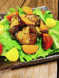 なすのソテーとわさび菜のサラダ♡-レシピのメイン写真