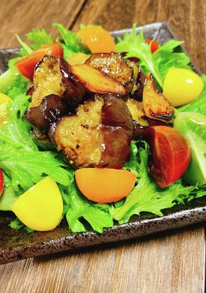 なすのソテーとわさび菜のサラダ♡-レシピのメイン写真