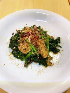 簡単5分!ほうれん草とサバ缶の炒め物-レシピのメイン写真