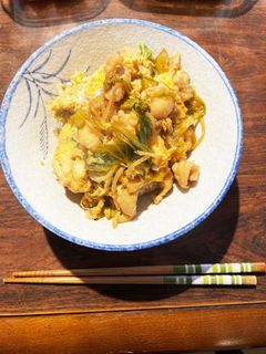 キャベツもやしの卵とじ丼-レシピのメイン写真