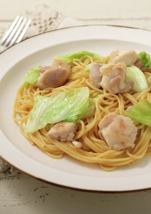 鶏とキャベツのゆずこしょうパスタ-レシピのメイン写真
