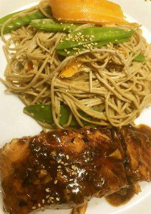 Best照り焼きサーモン&そばサラダ-レシピのメイン写真
