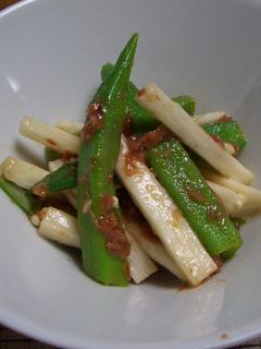 オクラと長芋のおかか梅肉和え-レシピのメイン写真