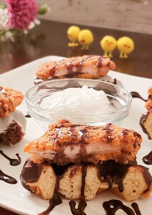 バレンタイン♡チョコがけワッフルチキン-レシピのメイン写真