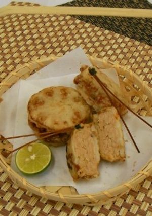 れんこんはさみ揚げ (透析食)-レシピのメイン写真