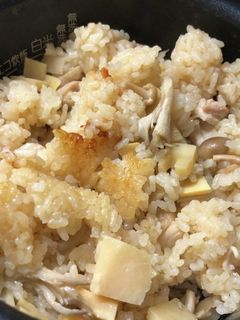 鳥と筍とキノコの炊き込みご飯(2合)-レシピのメイン写真