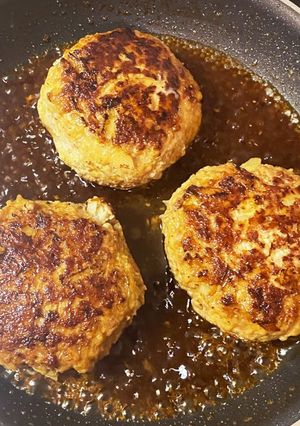 簡単時短!黄金割合の豚ミンチハンバーグ-レシピのメイン写真